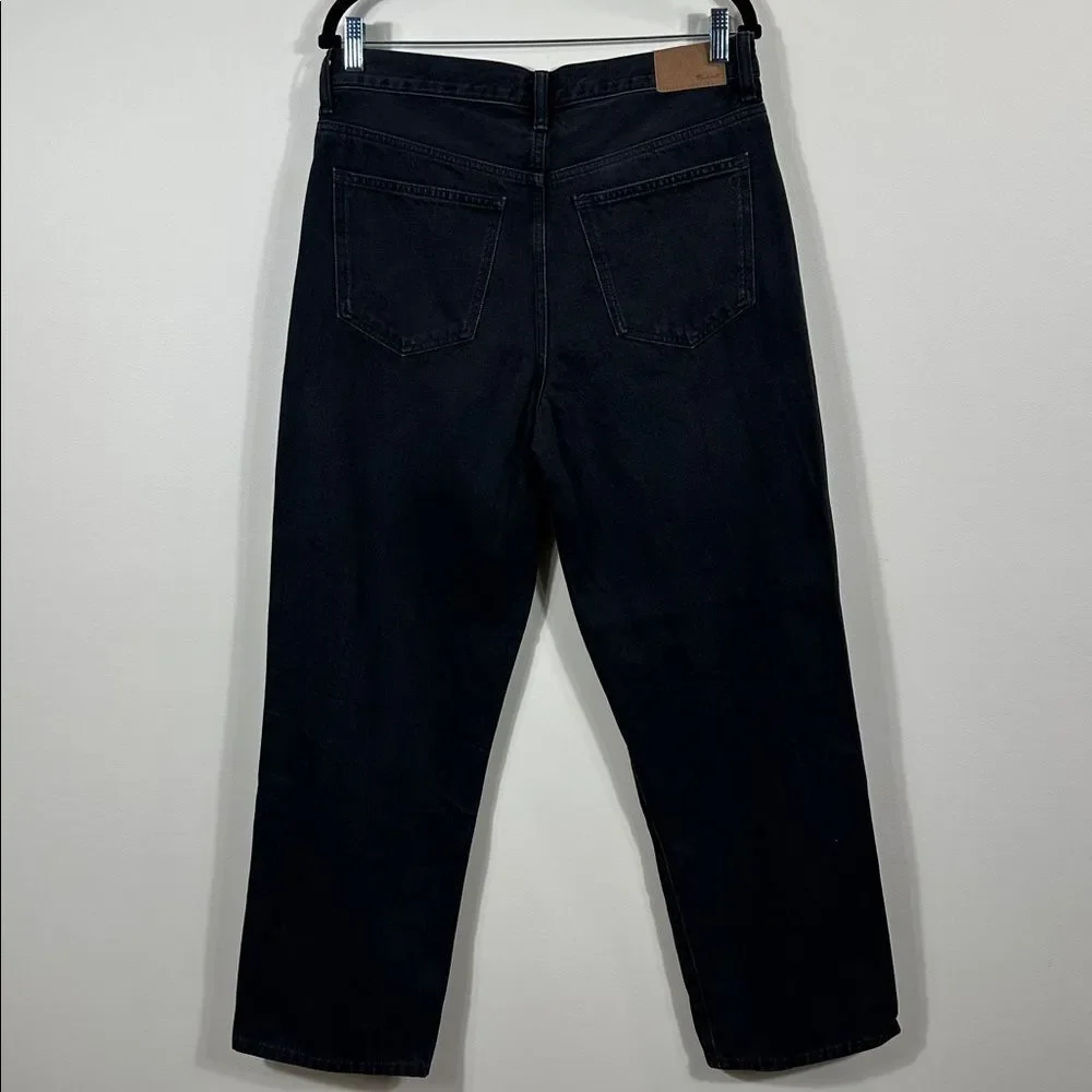 Madewell Black Kent Wash Low Slung Straight 100% Cotton Jeans Women Size 29